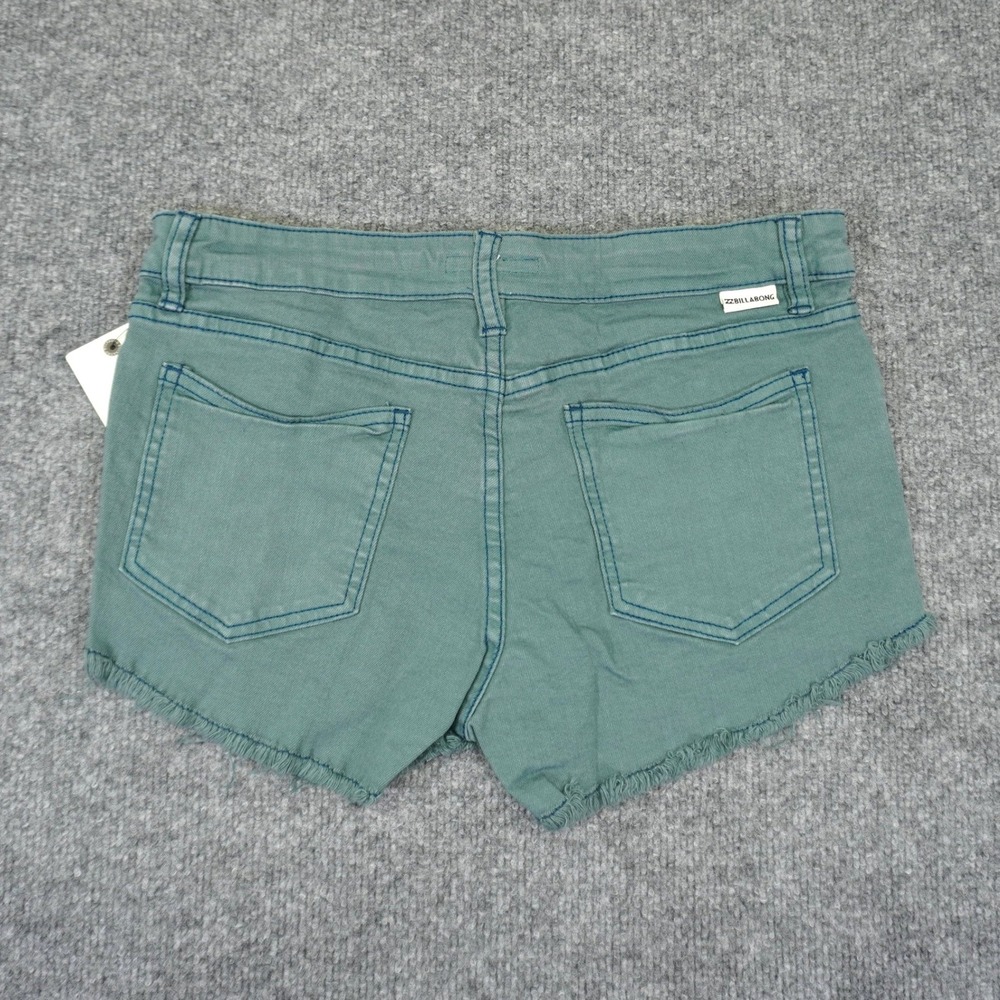 NEW Billabong Shorts Women 26 Buttoned Up Salt Washed Distressed Denim Beachwear - Picture 2 of 9